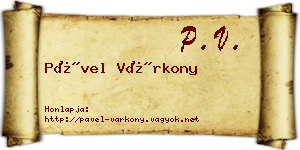 Pável Várkony névjegykártya
